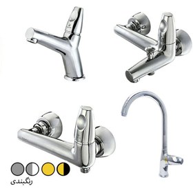 تصویر ست شیرآلات شیبه مدل ماهور Shibeh Mixer Faucet Mahor Model