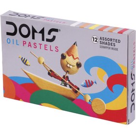 تصویر مداد شمعی 12 رنگ دامس Doms NO.7908 Doms NO.7908 12 Color Oil Pastels