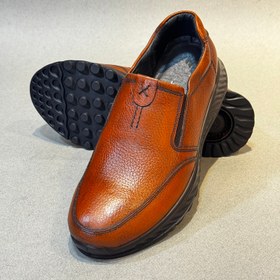 تصویر کفش طبی مردانه چرم طبیعی mans leather shoes code 002 honey color