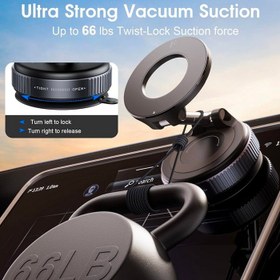 تصویر هولدر مگنتی ماشین مدل K007 با قابلیت تنظیم زاویه عمودی و افقی Magnetic Mobile Holder with Vacuum Suction