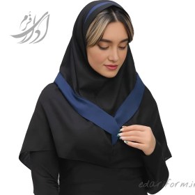تصویر مقنعه رینگی بروجرد مشکی ( با تل رنگی ) 