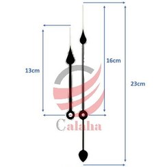 تصویر عقربه ساعت مشکی نقره ای 23 سانتی 