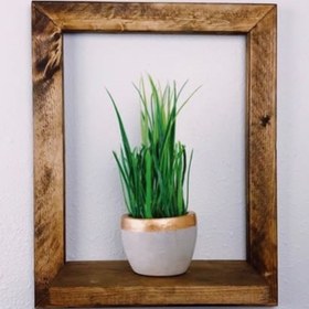 تصویر شلف دیواری چوبی Wooden wall shelf