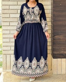 تصویر پیراهن ساحلی زنانه سایز بزرگ طرح اندونزی مدل 6119 