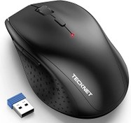 تصویر ماوس بی‌ سیم برند TECKNET مدل EWM01308 TECKNET Bluetooth Mouse, 4800 DPI Wireless Mouse, 2-Year Battery 6 Adjustable DPI, 6 Buttons Compatible with Laptop/Windows/Computer - Grey