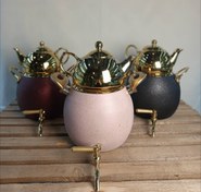 تصویر کتری قوری شیردار - صورتی شاین دار 