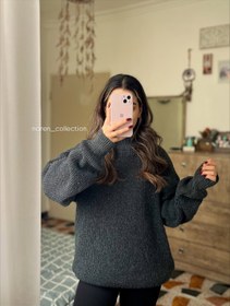 تصویر تونیک بافت یقه گرد - سفید / فری سایز 