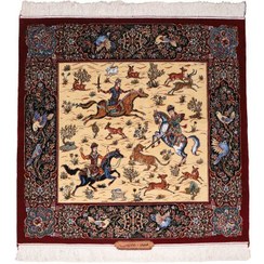 تصویر فرش دستبافت دو متری طرح شکارگاه اصفهان کد 4030408 