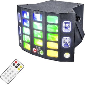 تصویر رقص نور 5 کاره افکت دار beamZ Gobo Derby with rain layser and Strobe 