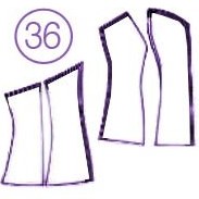 تصویر الگو دکلته تک سایز 36 