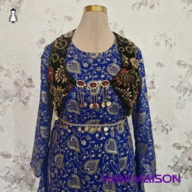 تصویر لباس کردی سورانی پولکی و جلیقه منجوق دار هانی مزون 