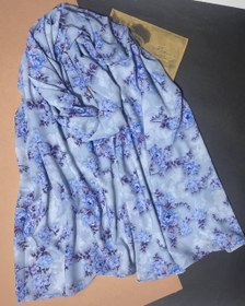 تصویر شال حریر - آبی 
