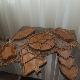 تصویر سرویس اردو خوری طرح چوب سنگ مصنوعی 