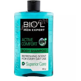 تصویر شامپو بدن مرطوب کننده مردانه اکتیو کامفورت active comfort بیول (BIOL)-حجم 480 میلی لیتر active comfort body Shampoo for men 400 ml 