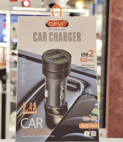 تصویر فندکی ماشین برند ofyi مدل cc-02 خروجی 2 usb 