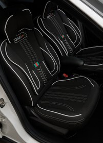 تصویر روکش صندلی خودرو طرح گوچی مناسب کوییک و تیبا ۲ 