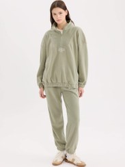 تصویر شلوار راحتی زنانه خاکی روشن دفکتو 