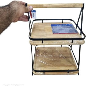 تصویر استند چوبی یونیک مدل UN2925 مربع ۲ طبقه 