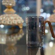 تصویر لیوان مربعی دسته چوبی دودی پیرکس مدلpyrex nb-427 