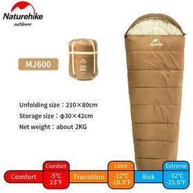 تصویر کیسه خواب کمپینگ از نیچر هایک Nature Hike CNK2300SD014 Mummy Cotton Sleeping Bag MJ600 