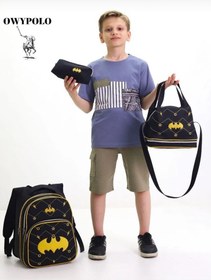 تصویر ست کوله پشتی مدرسه پسرانه طرح بتمن ۳ تکه 