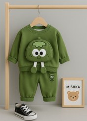 تصویر ست دوتکه بچگانه قهوه ای و سبز 