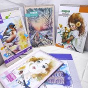 تصویر دفتر آبرنگ سخن سایز A4 طرح فلامینگو ۲۰ برگ 