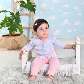 تصویر بلوز جلو دکمه دار (مانتو) آستین بلند نوزاد دخترانه طرح لاولی نیلی Nili Lovely Nili Lovely Baby Girl Front Open Shirt