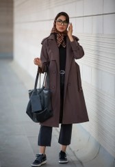 تصویر بارانی بلند 4 دکمه - رنگ: 