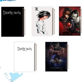 تصویر ست دفتر مشق 60 برگ مشایخ طرح دث نوت مدل انیمه (DEATHNOTE) کد SET N3004 مجموعه ی 5 عددی 