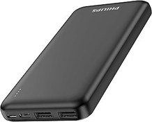 تصویر Philips 10000 MaH Bank Power Power با USB-A و USB-C Port ، Black Philips 10000 mAh compact Power Bank with Dual USB-A and USB-C Port, Black