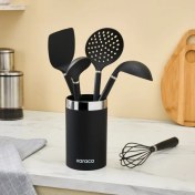 تصویر ست کفگیر ملاقه کاراجا مدل Noir Magic ۶ پارچه مشکی 