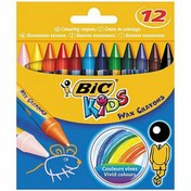 تصویر مداد شمعی کیدز بیک ۱۲رنگ Bic