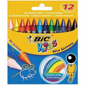 تصویر مداد شمعی کیدز بیک ۱۲رنگ Bic