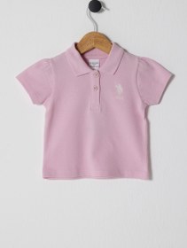 تصویر پولوشرت نوزاد دختر صورتی پودری یو اس پولو 