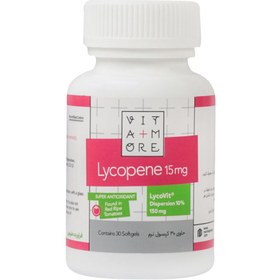 تصویر سافت ژل لیکوپن 15 میلی گرم ویتامور 30 عددی VITAMORE LYCOPENE 15mg Cap