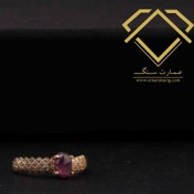 تصویر انگشتر نقره زنانه آمیتیست طرح آیسودا 