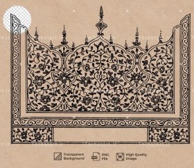 تصویر طرح تاج چاپ سنگی 