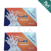 تصویر دستکش یکبار مصرف نایلونی وفا 100 عددی 