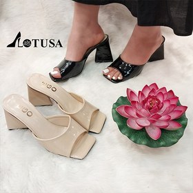 تصویر صندل پاشنه ۳گوش ورنی کد 009 