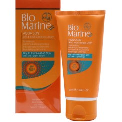 تصویر ضدآفتاب SPF50 ضد‌چروک مناسب پوست چرب و مختلط بژ روشن حجم 50 میل بایومارین Bio Marine SPF 50 Anti-Wrinkle Sunscreen for Oily and Combination Skin, Light Beige, 50ml