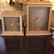 تصویر ساعت چوبی رومیزی مستطیل 2سایز کد 1150371-1150372 