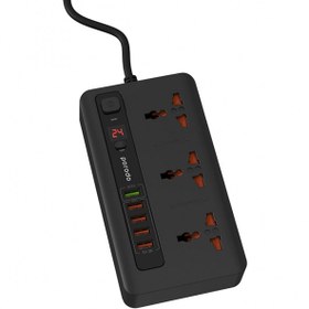 تصویر چند راهی برق پورودو مدل PD-5P3SQCEU Porodo Power Socket & USB Hub Model PD-5P3SQCEU