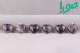 تصویر مدال آمیتیست قلبی 30 میل تپل 