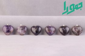 تصویر مدال آمیتیست قلبی 30 میل تپل 