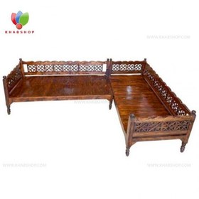 تصویر تخت سنتی چوبی 90*190 کد 298 
