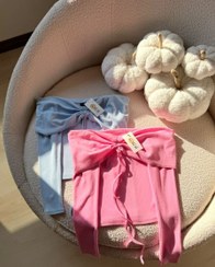 تصویر کراپ زنانه مدل یقه قایقی جلو گت دار 