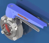 تصویر شیر پروانه استیل کلاچ دار 