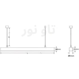 تصویر نور خطی آویز - 100 