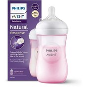 تصویر شیشه شیر نچرال ۲۶۰ میلی لیتر فیلیپس اونت PHILIPS AVENT سری Response - صورتی شیشه شیر Philips AVENT مدل شیشه شیر نچرال ۲۶۰ میلی لیتر فیلیپس اونت PHILIPS AVENT سری Response - صورتی ظرفیت 0.260